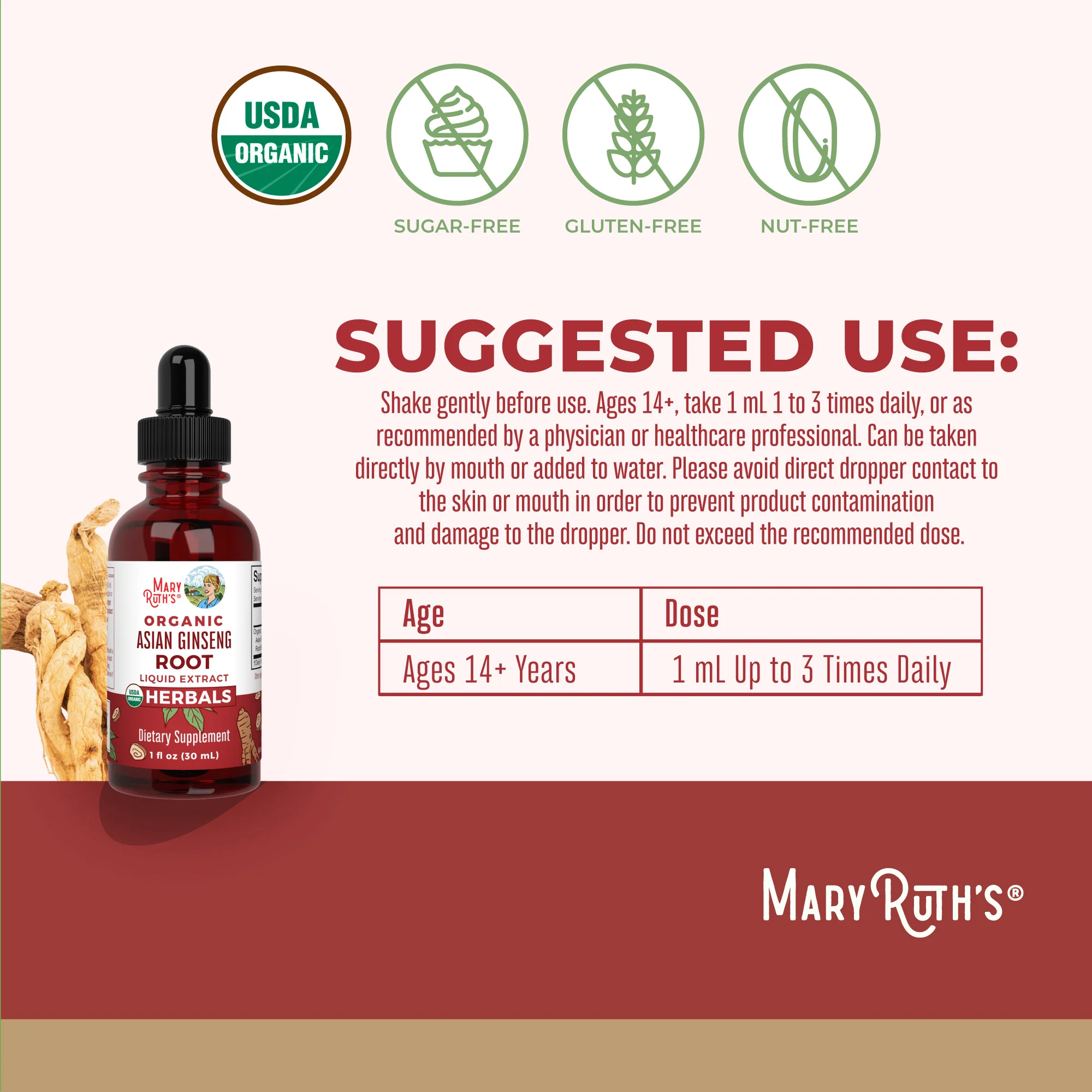 Asian Ginseng Drops, Org, 1 oz - Image 3