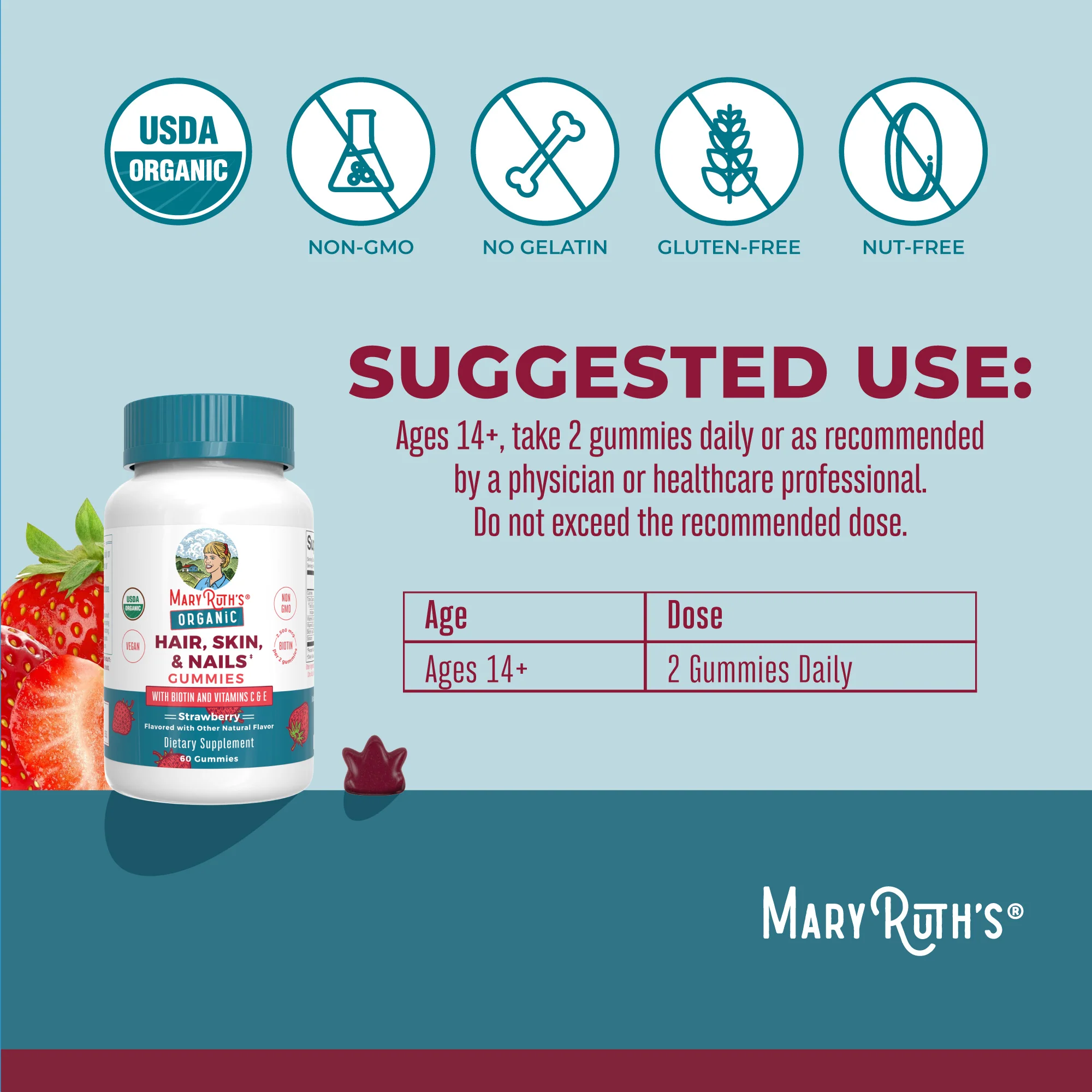 Organic Hair, Skin, & Nails Gummies - Image 3
