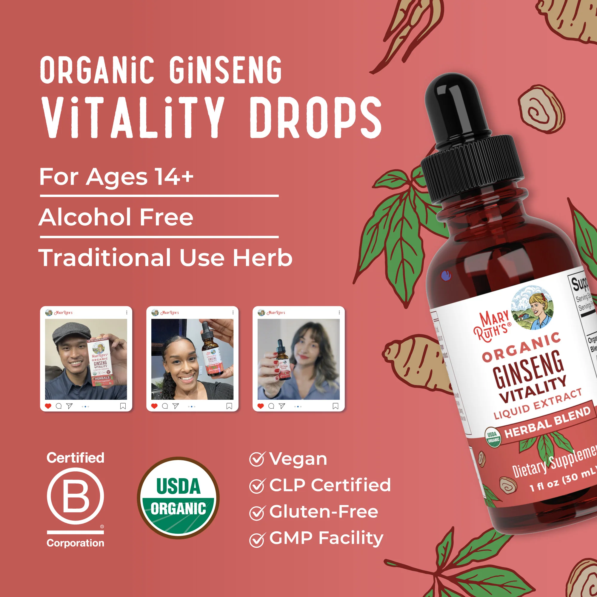 Organic Ginseng Vitality Herbal Blend Liquid Drops - Image 8