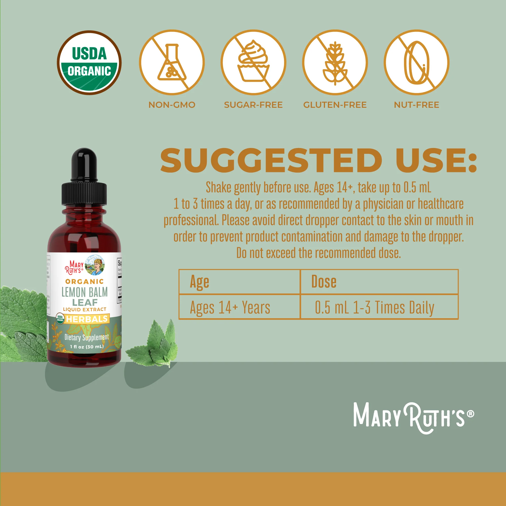 Organic Lemon Balm Leaf Liquid Drops - Image 3