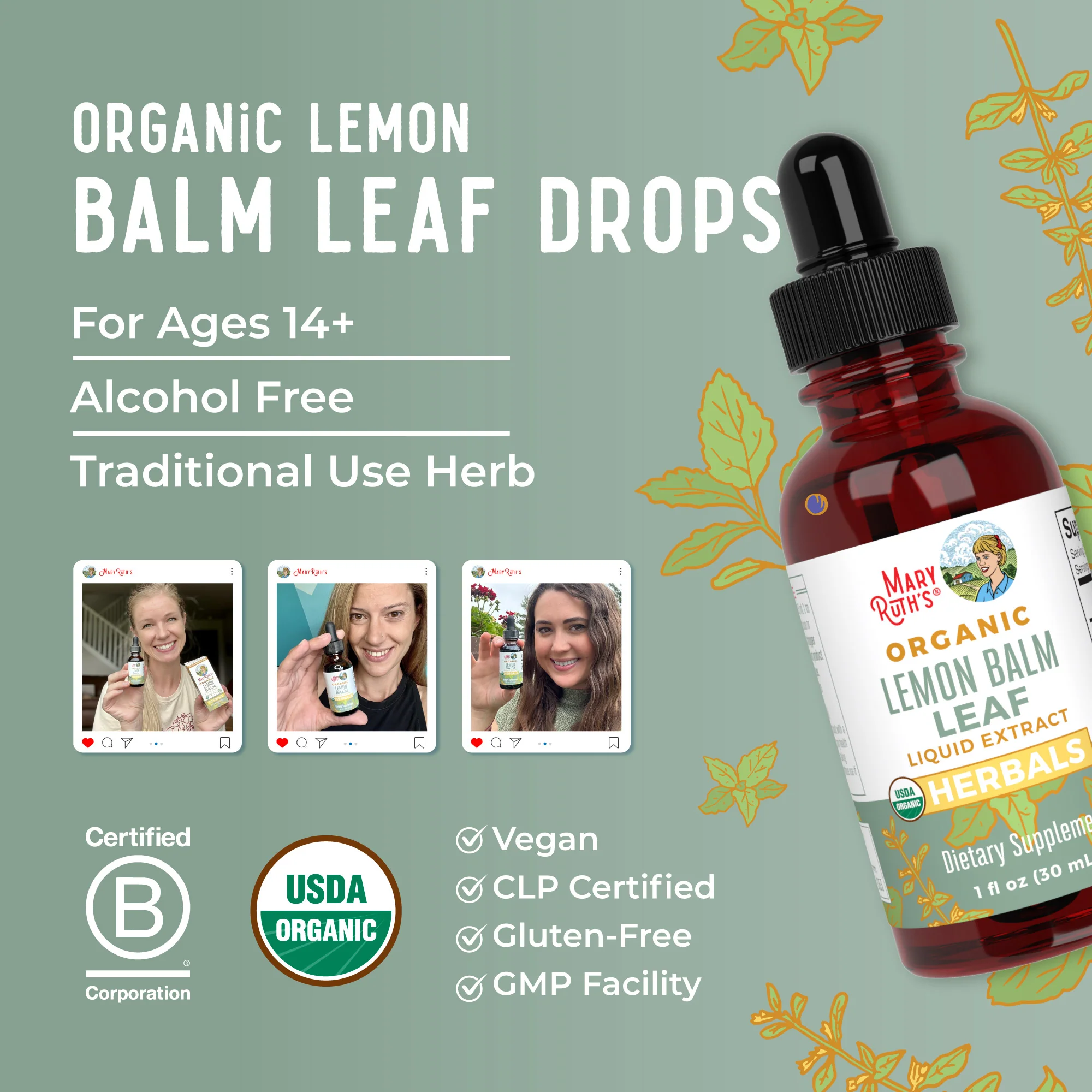 Organic Lemon Balm Leaf Liquid Drops - Image 8