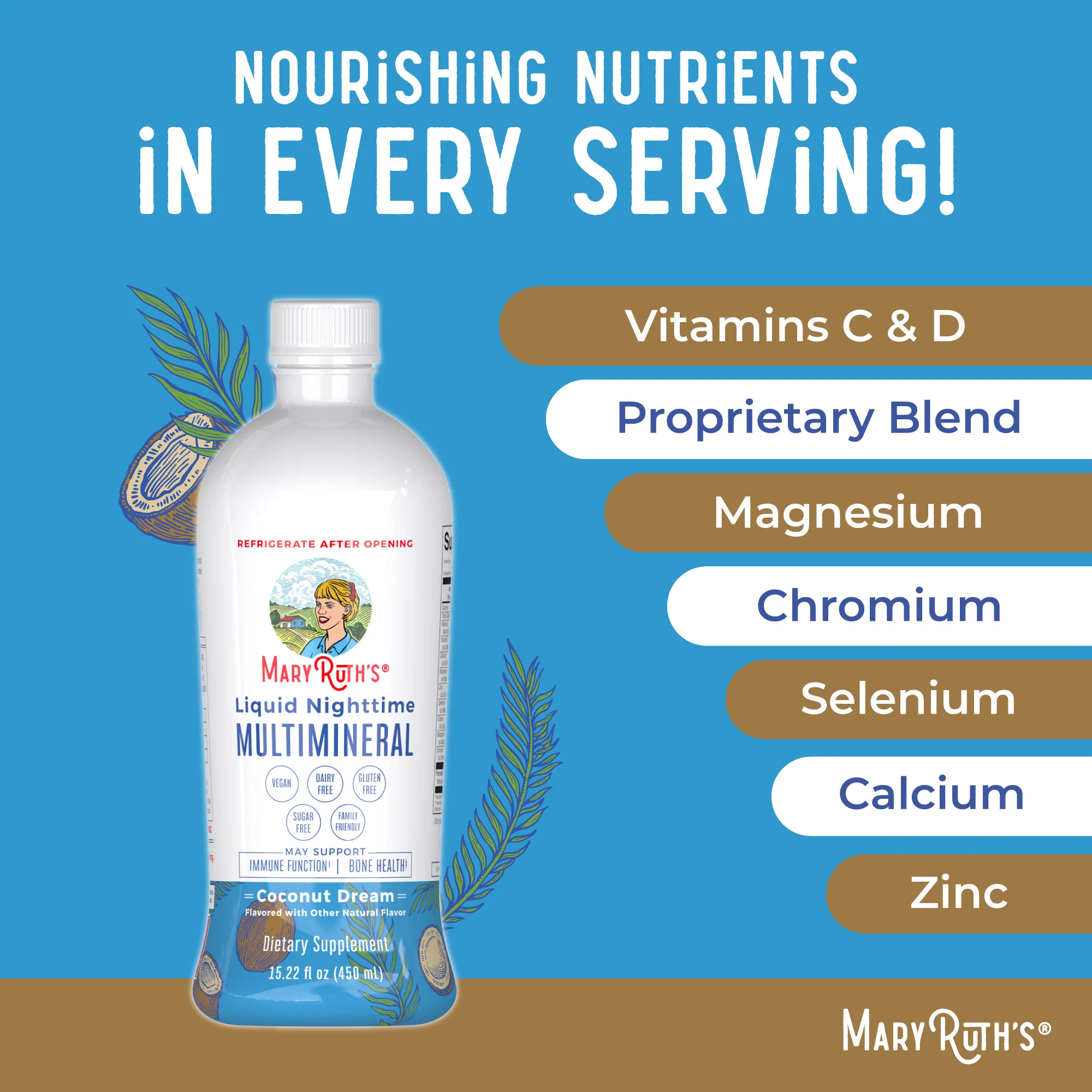 Liquid Nighttime Multimineral (Coconut) 15.22oz - Image 7