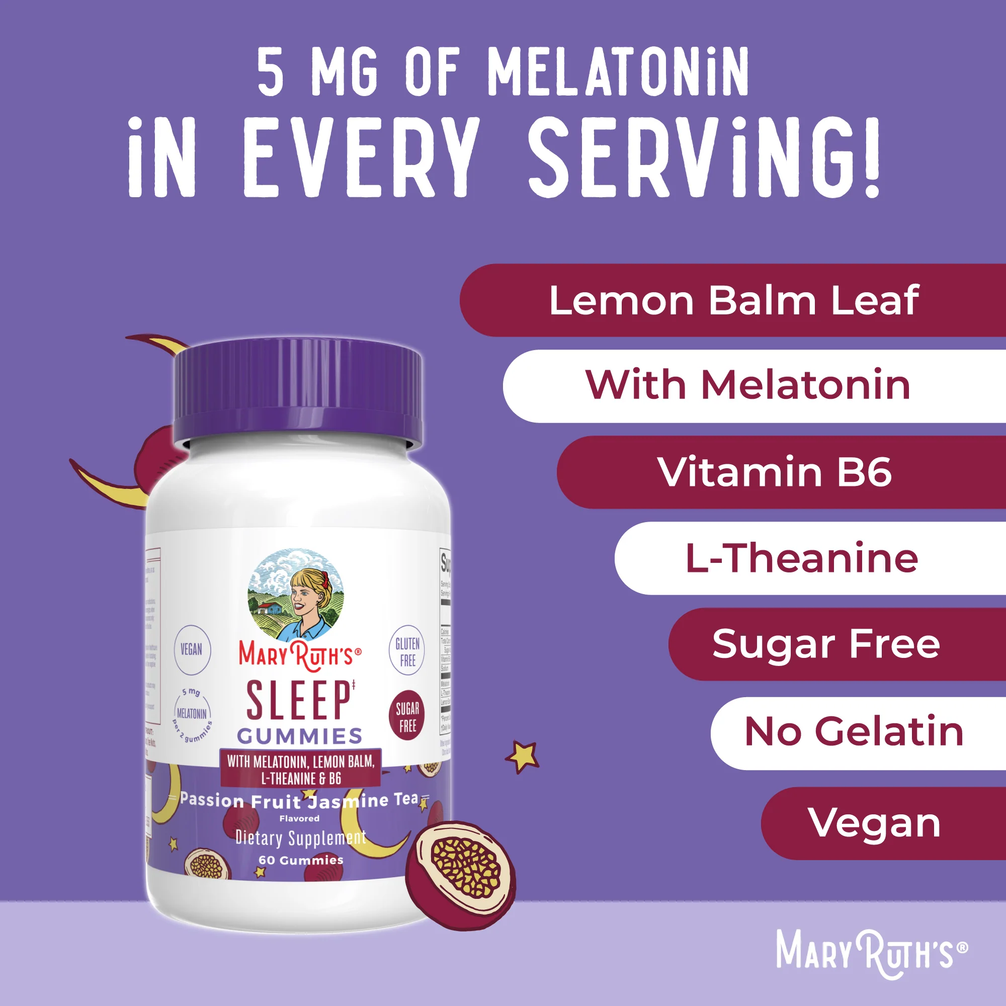 Melatonin Sleep Gummies (Passion Fruit Jasmine Tea) - Image 7