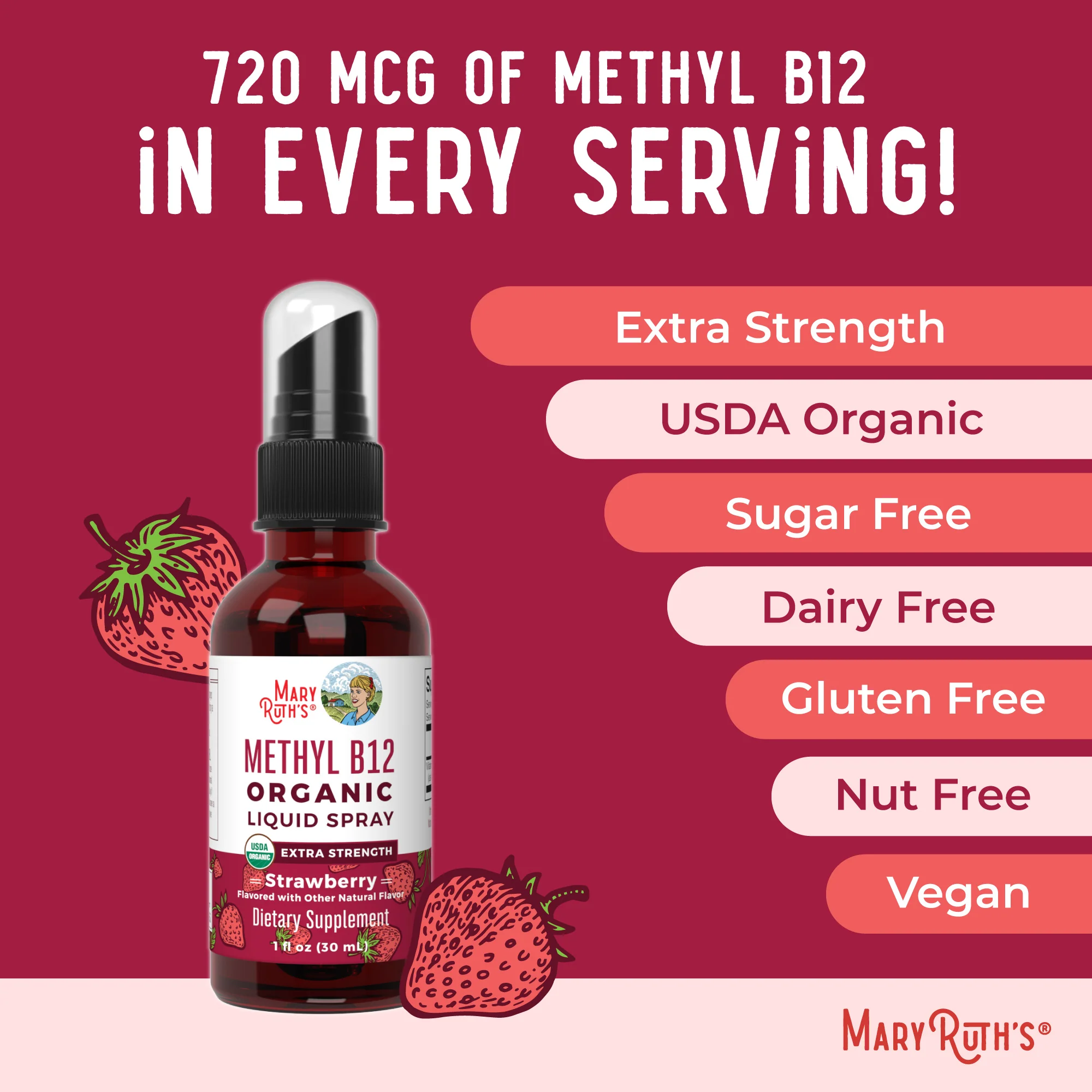 Methyl B12 Organic Spray, Strawberry - Image 7