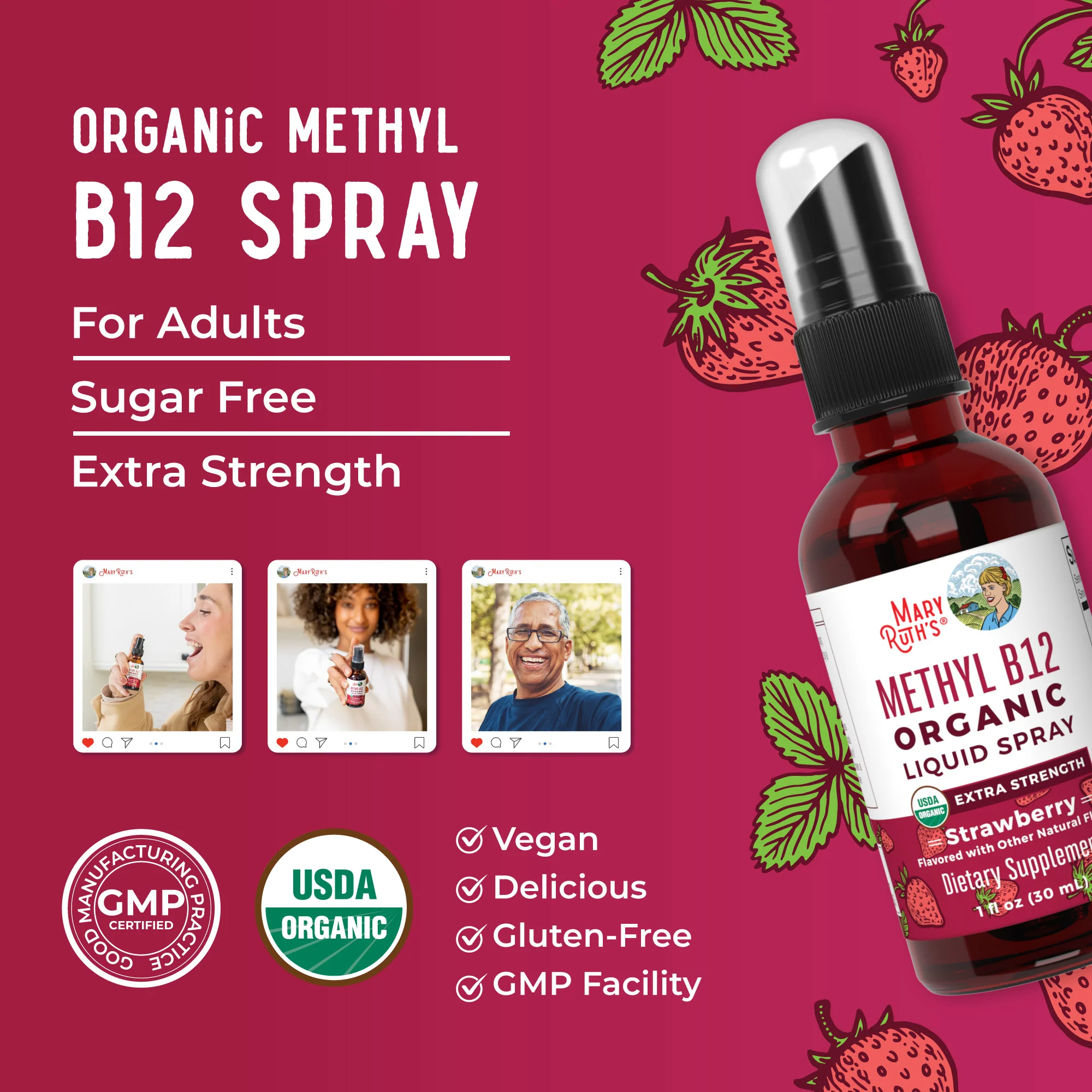 Methyl B12 Organic Spray, Strawberry - Image 8