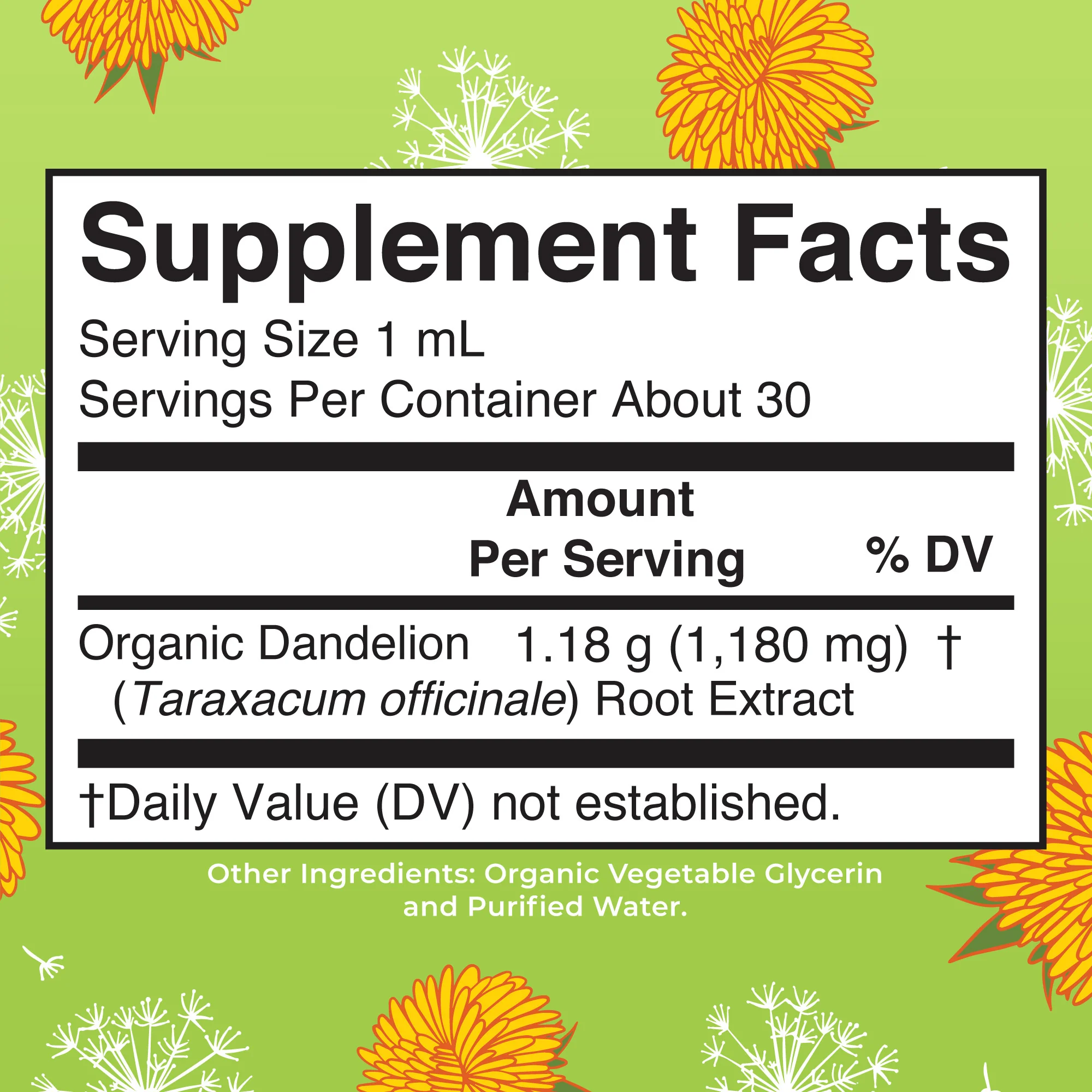 Organic Dandelion Root Liquid Extract - Image 2