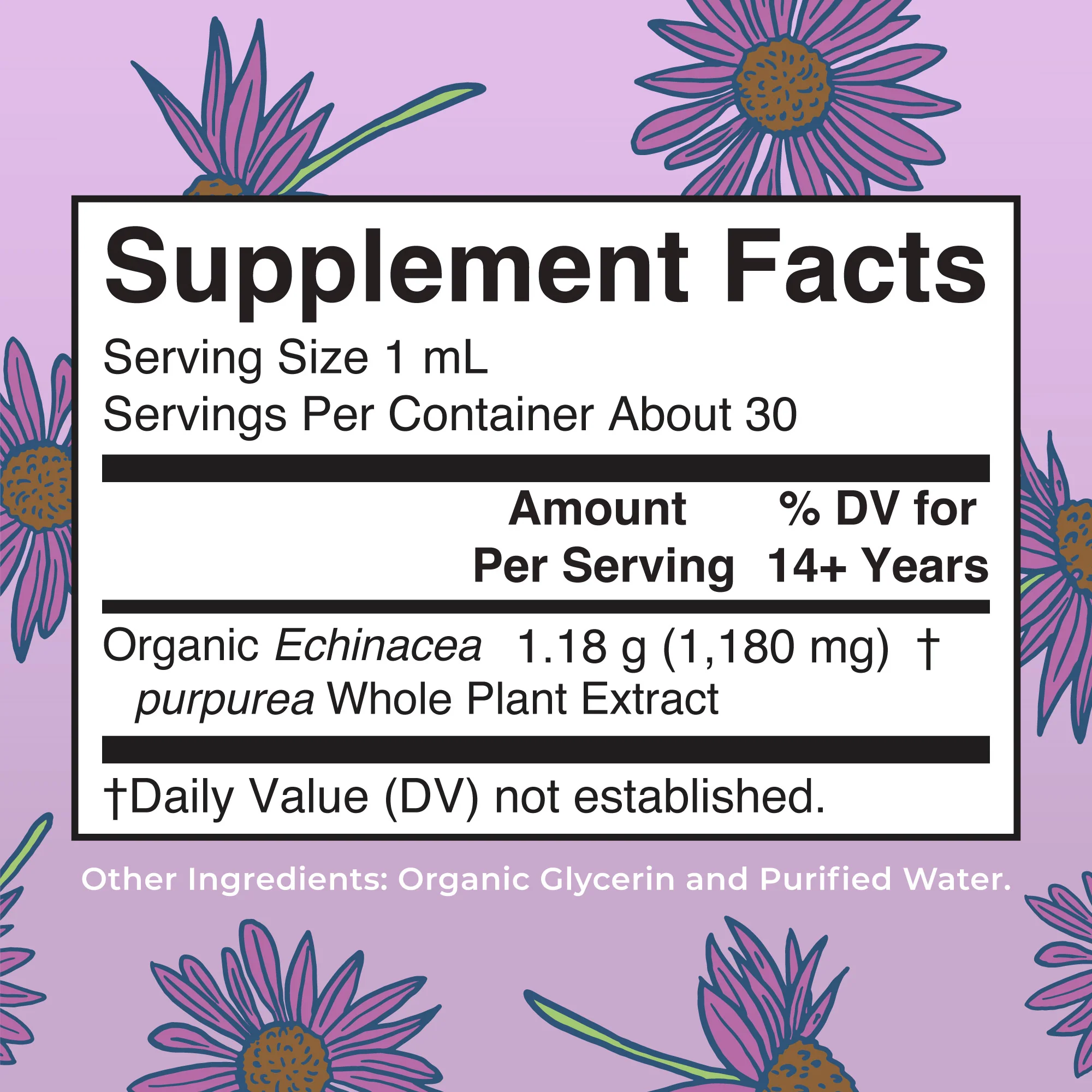 Organic Echinacea Purpurea Herbal Liquid Drops - Image 2