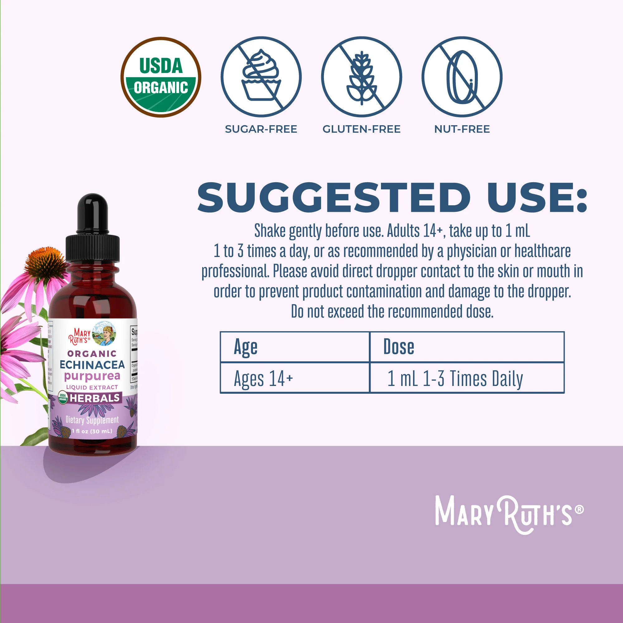 Organic Echinacea Purpurea Herbal Liquid Drops - Image 3