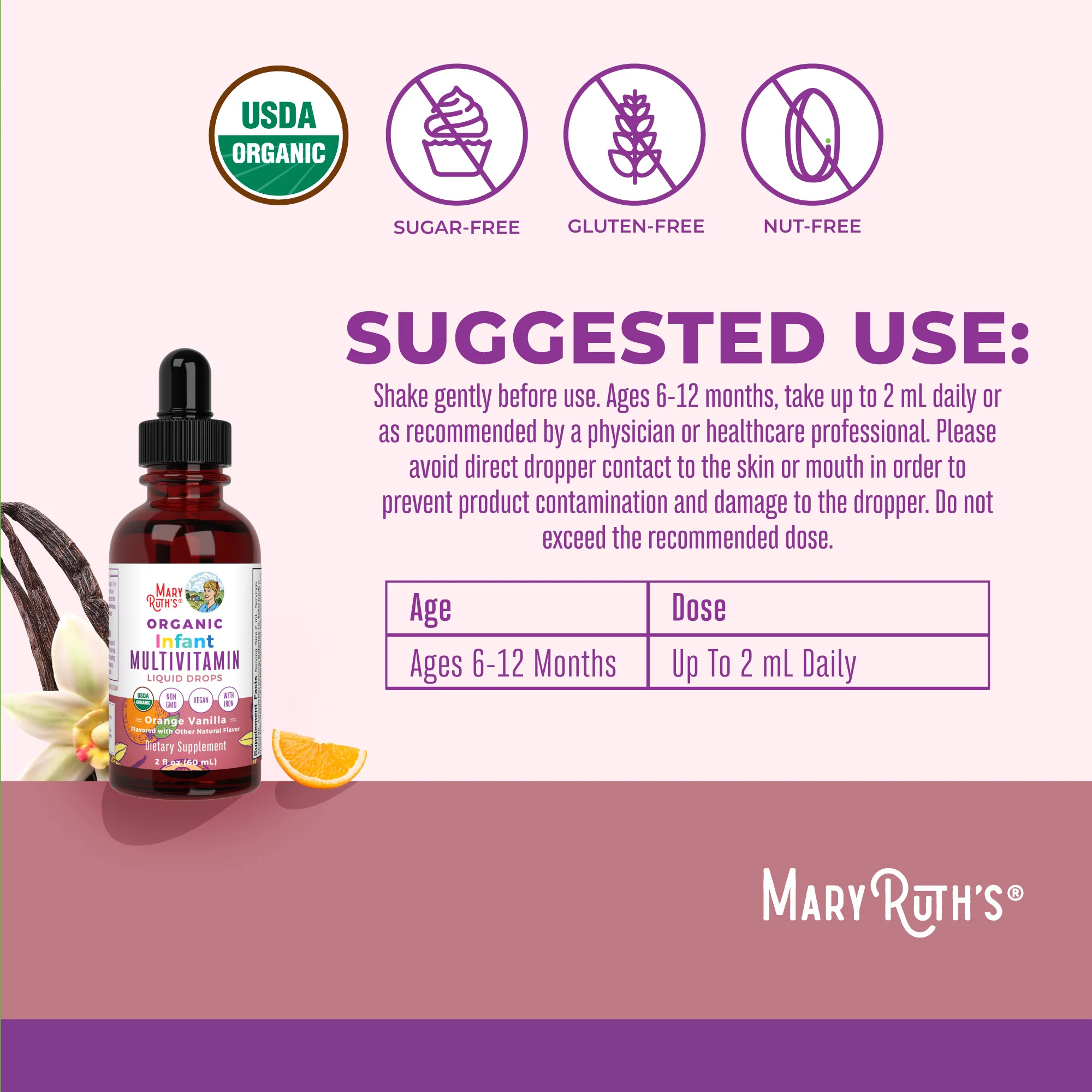 Organic Infant Multivitamin with Iron Liquid Drops - Image 3