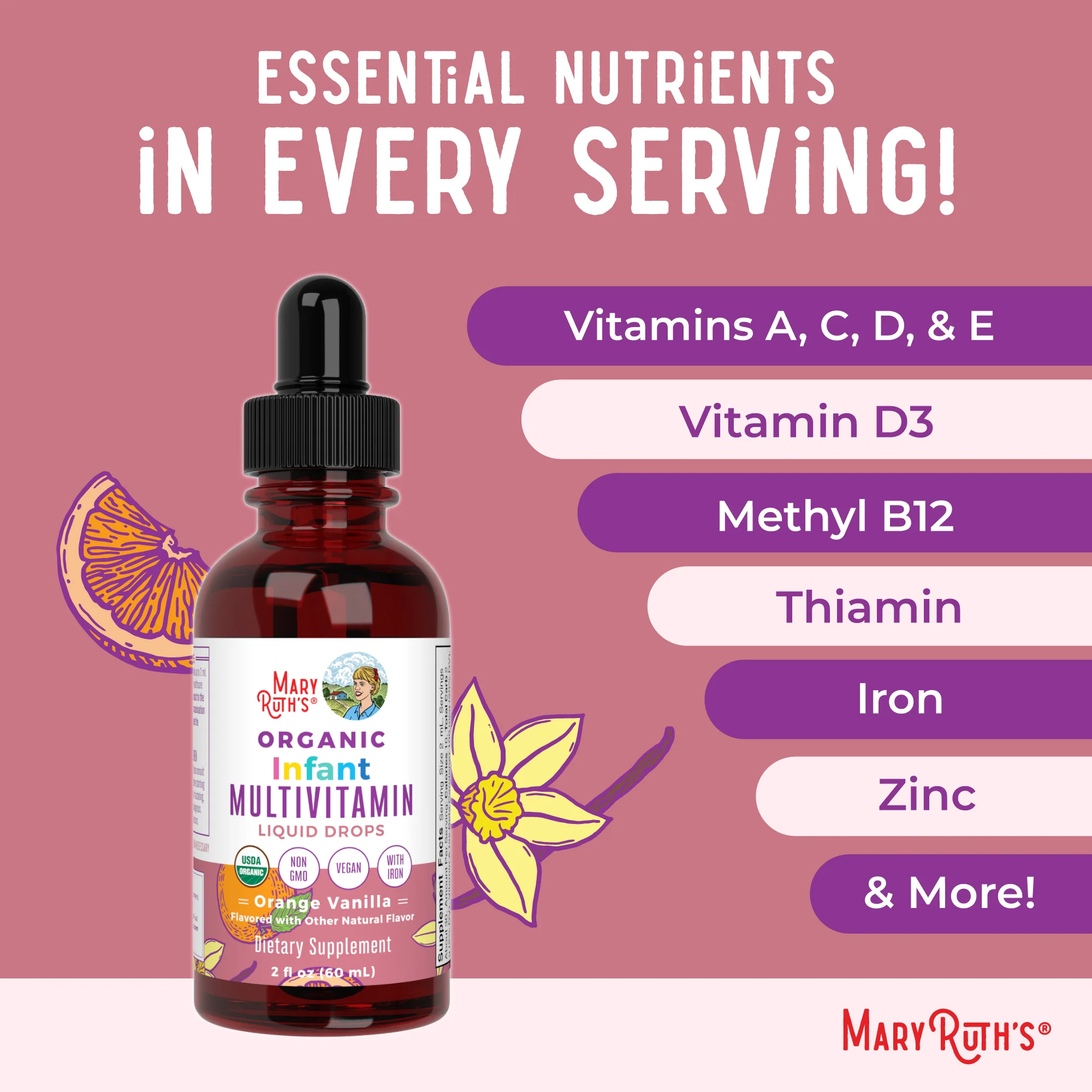 Organic Infant Multivitamin with Iron Liquid Drops - Image 7
