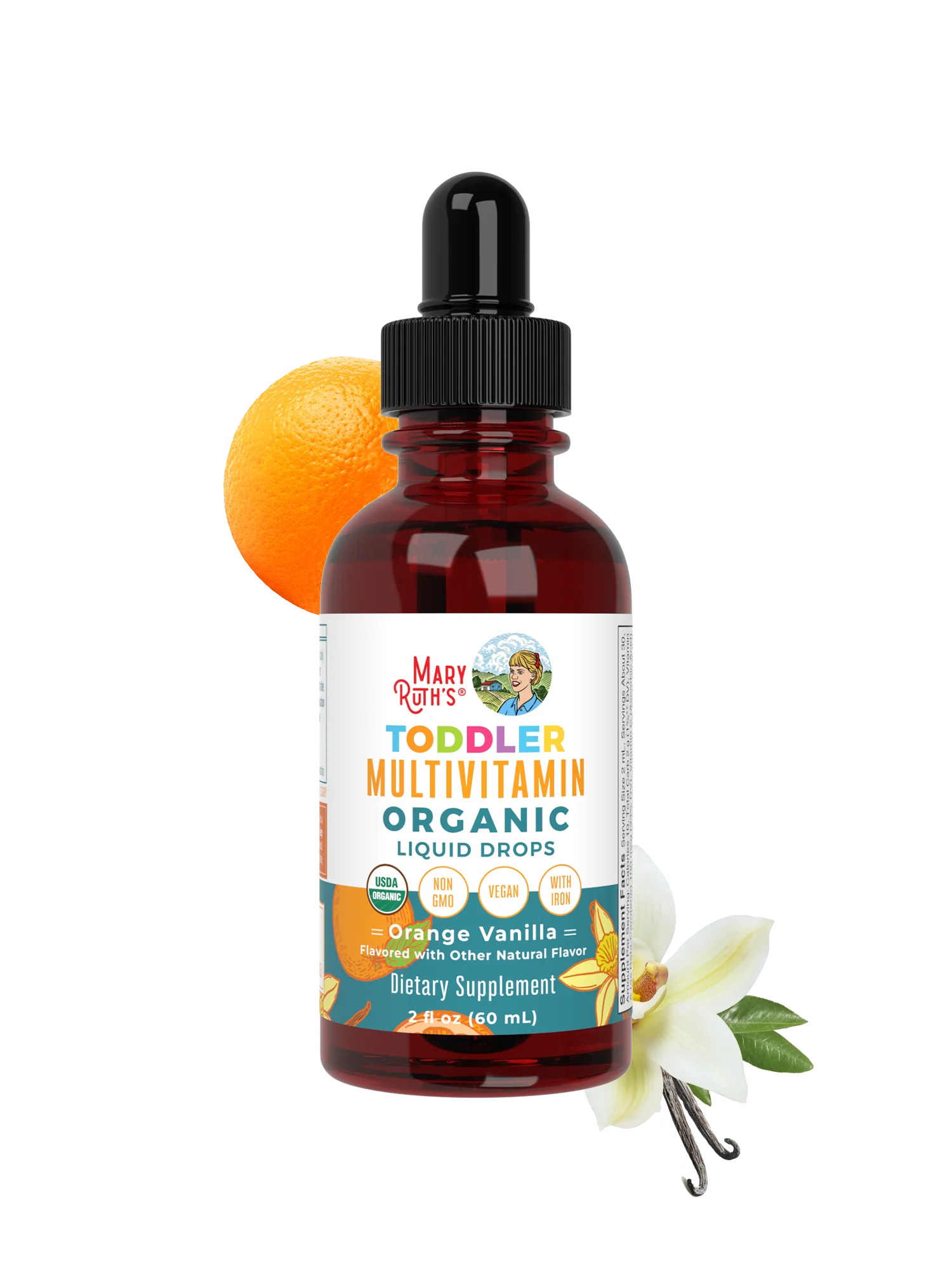 Organic Toddler Multivitamin Liquid Drops With Iron