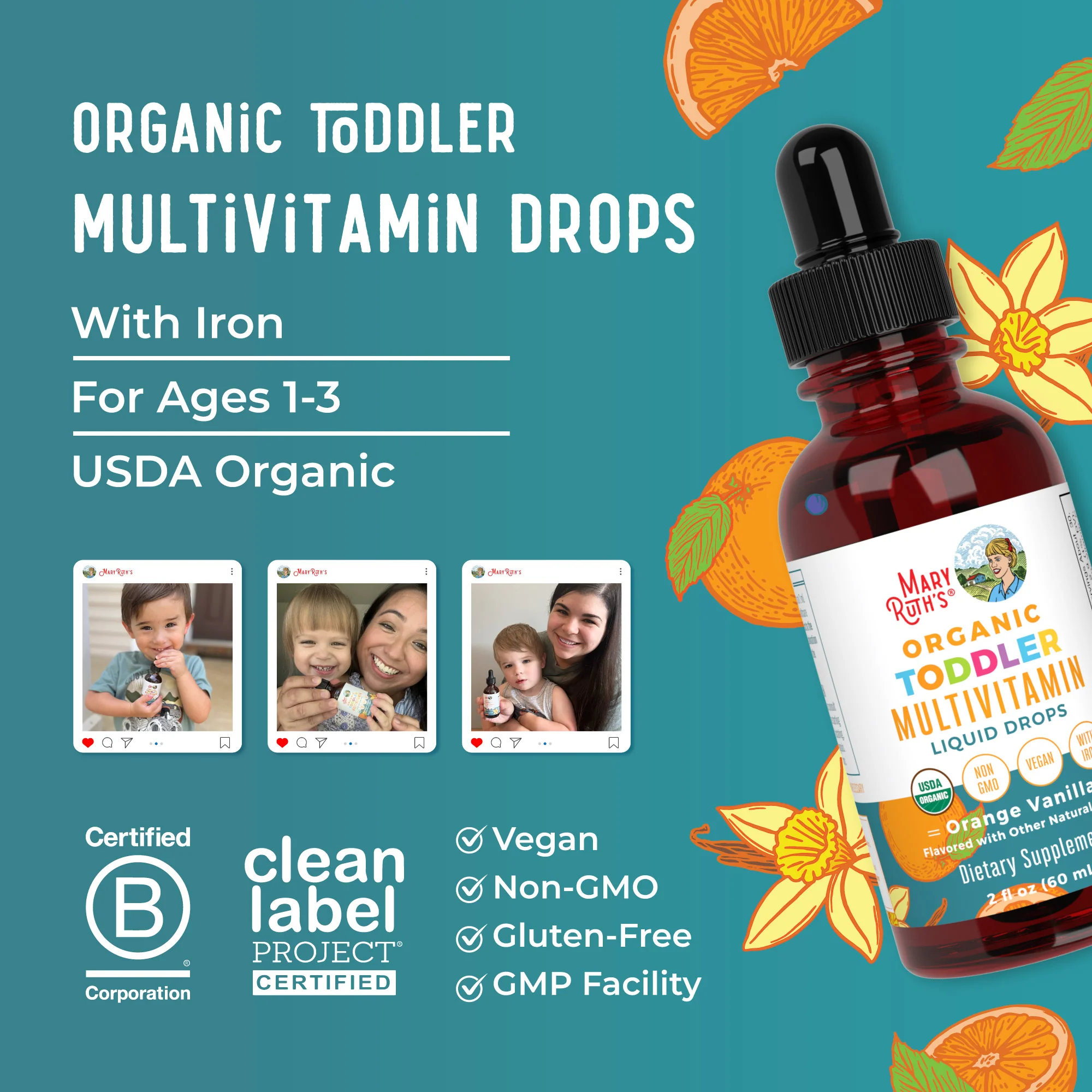 Organic Toddler Multivitamin Liquid Drops With Iron - Image 8