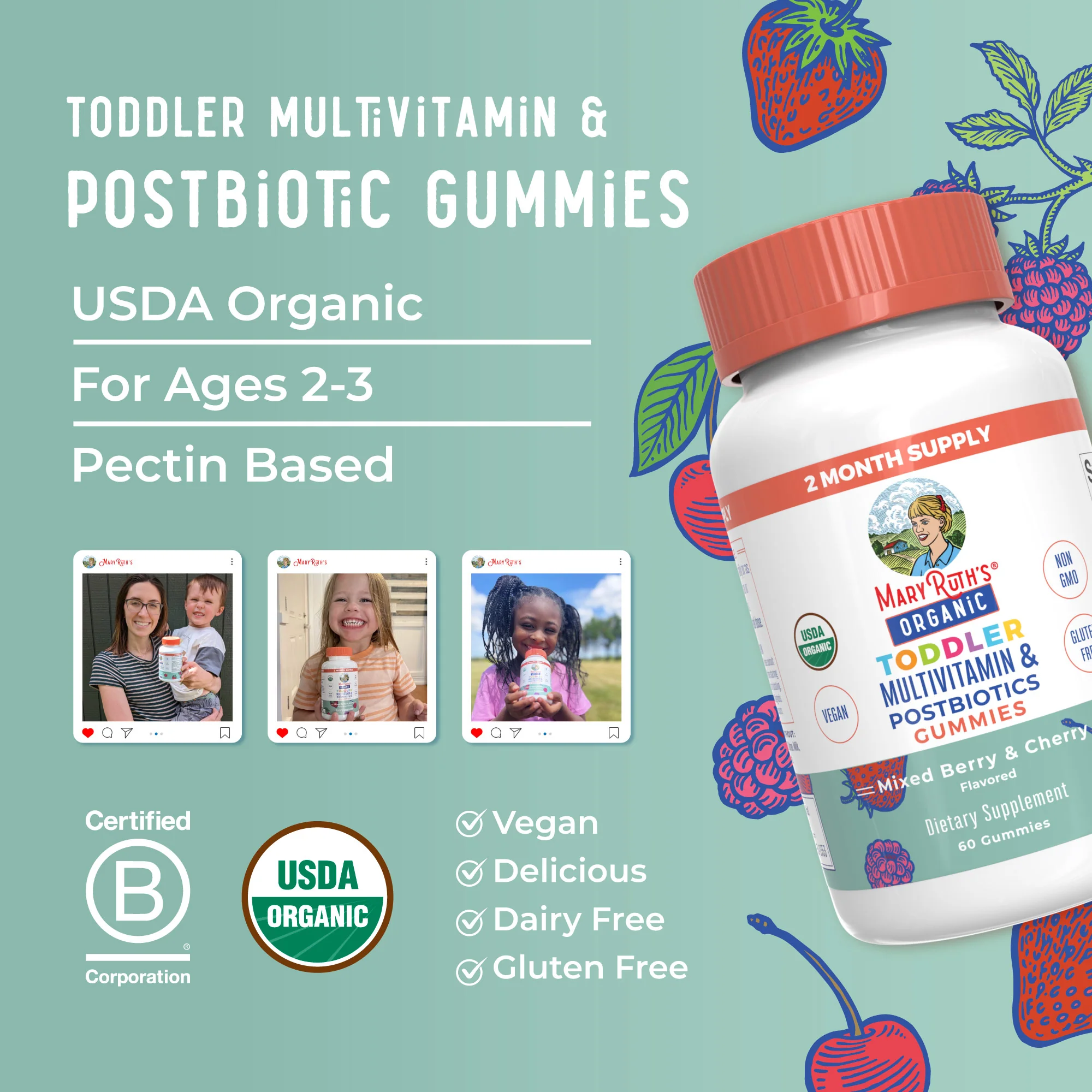 Organic Toddler Multivitamin + Postbiotics Gummies - Image 8