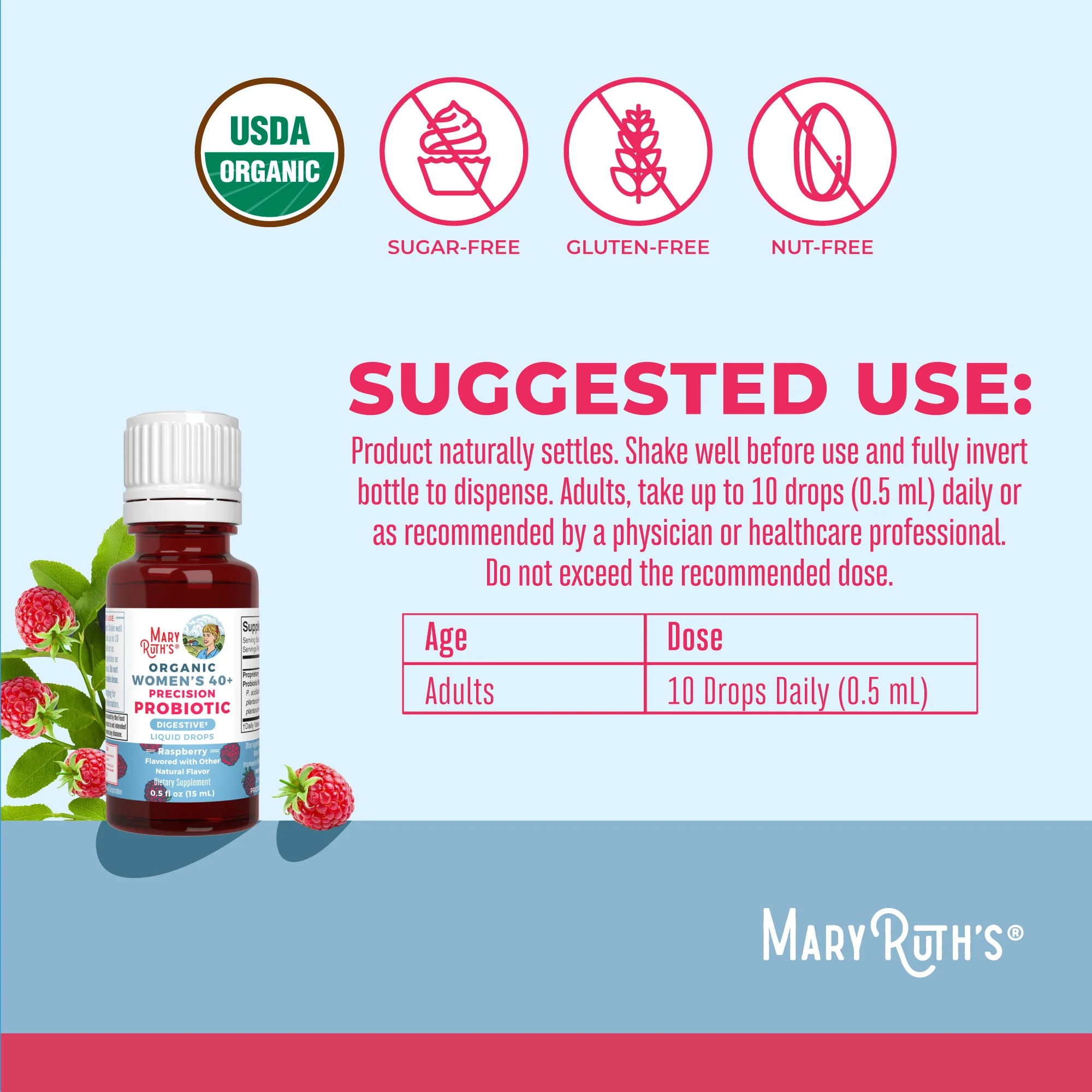 Organic Women's 40+ Precision Probiotic Digestive Liquid Drops - Image 3