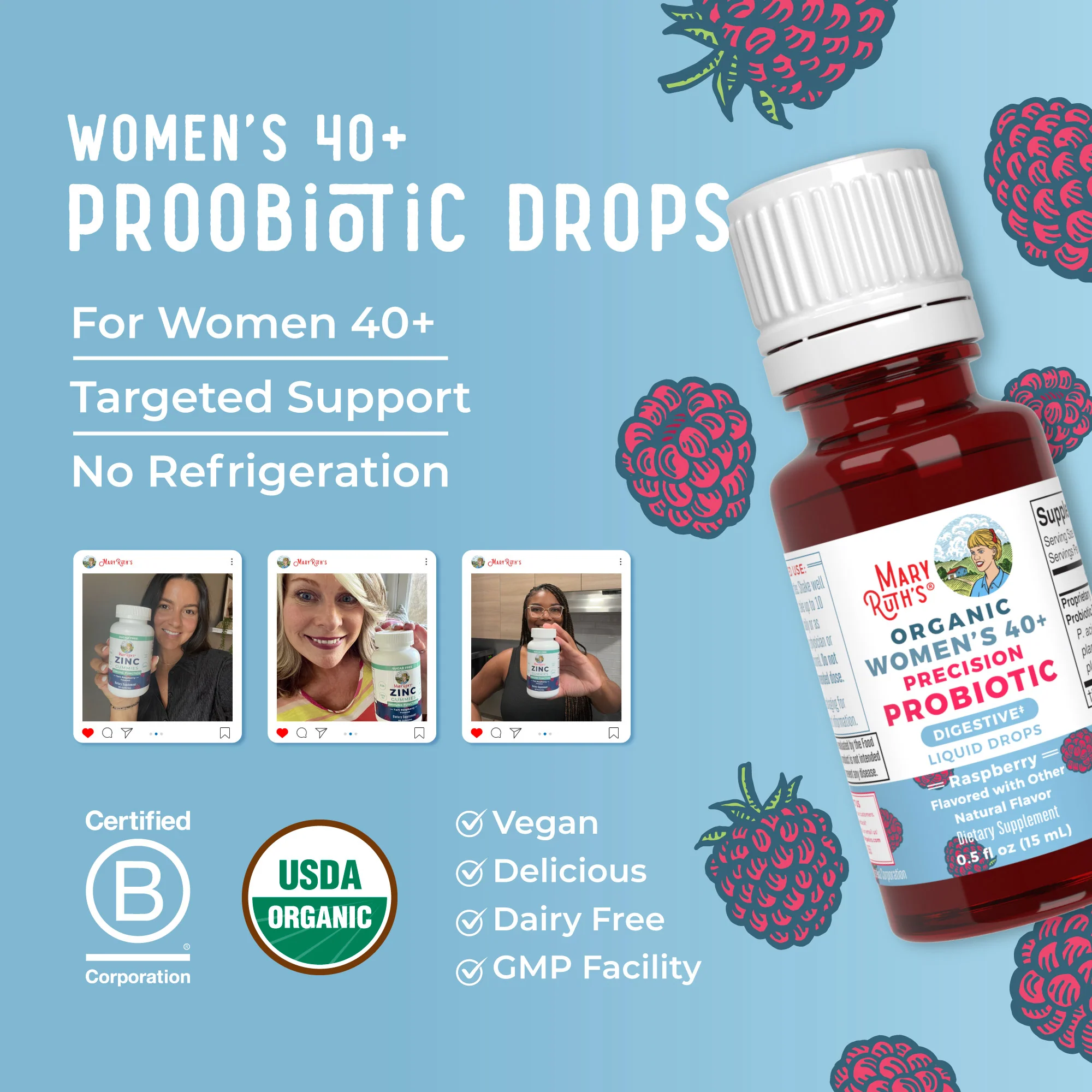Organic Women's 40+ Precision Probiotic Digestive Liquid Drops - Image 8