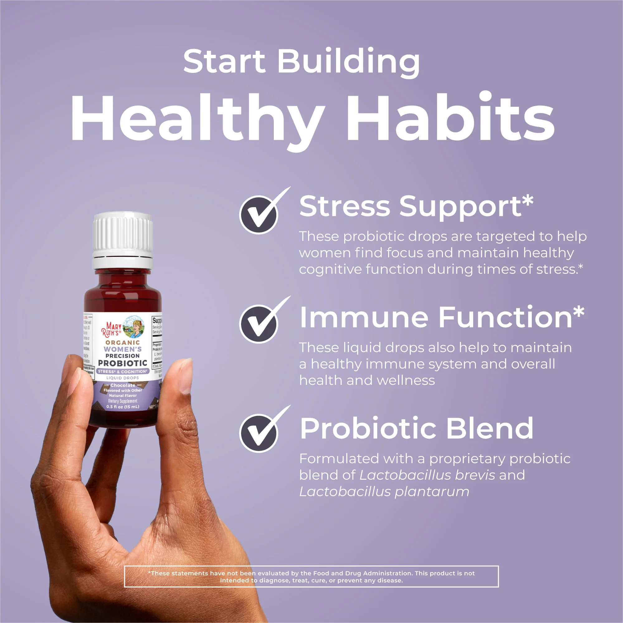 Organic Women's Precision Probiotic Stress & Cognition Liquid Drops - Image 5