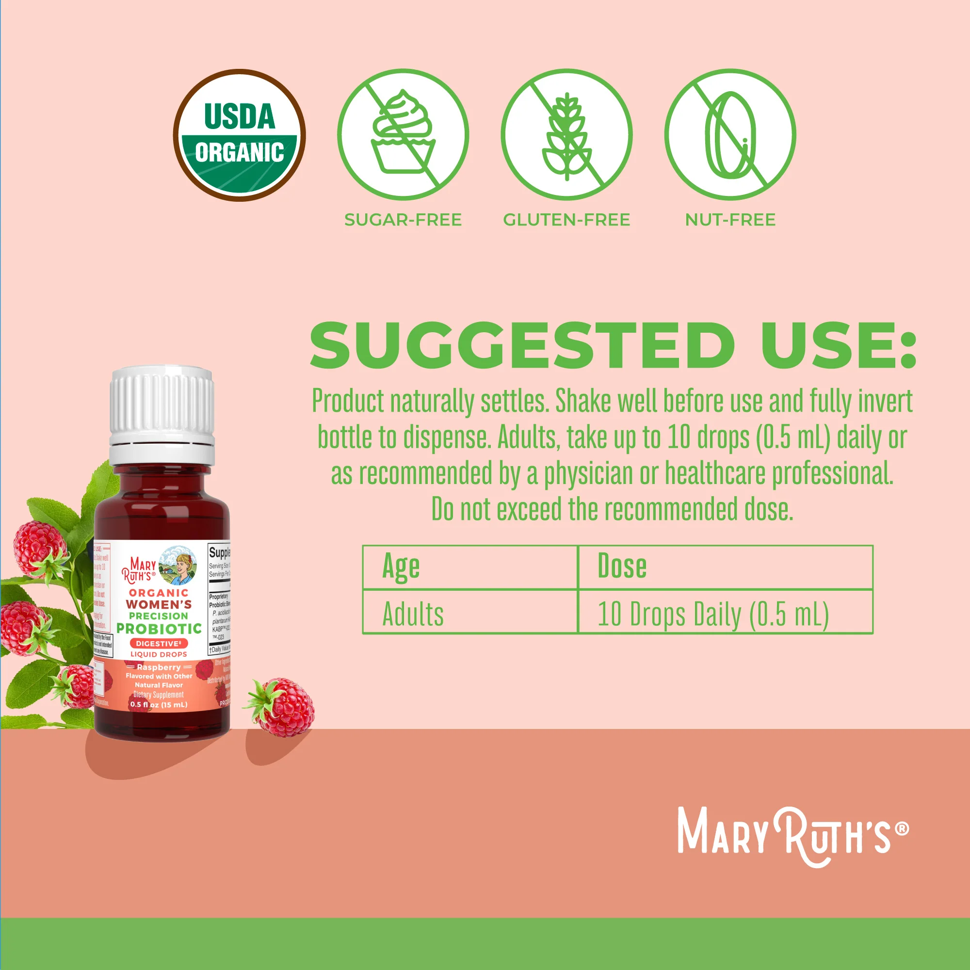 Organic Women's Precision Probiotic Digestive Liquid Drops - Image 3